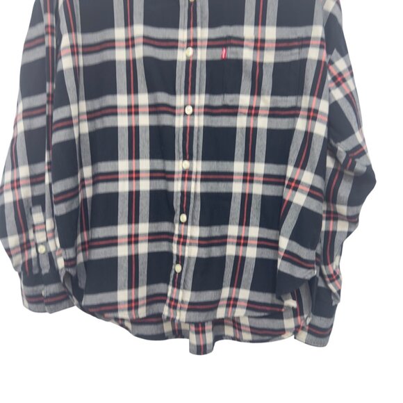 Levis Women Relaxed Fit Plaid Button-Up Shirt SZ Large Black/Red - Picture 11 of 14